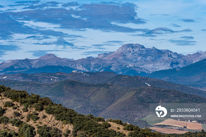 View from viewpoint Santa Cruz de la Seros, Huesca, Spain.