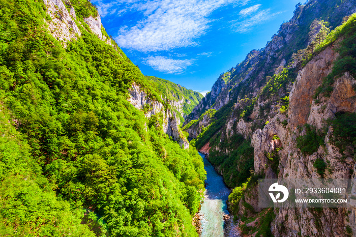 Tara river canyon in Montenegro