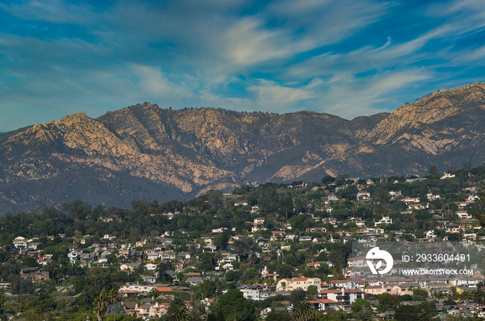 Santa Ynez Range Behind Santa Barbara Suburbs