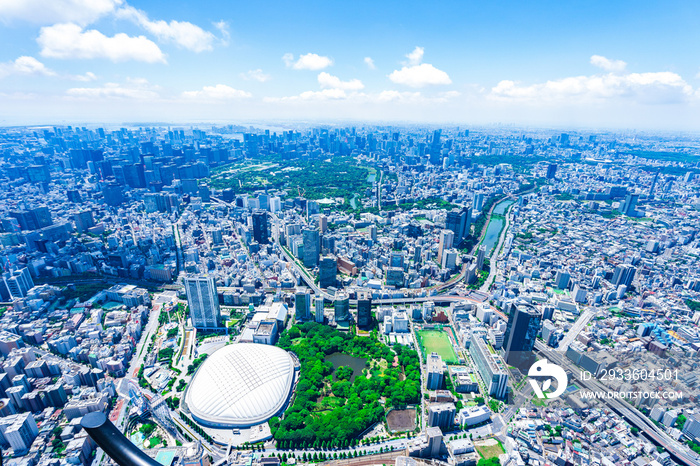 東京ドーム・空撮写真