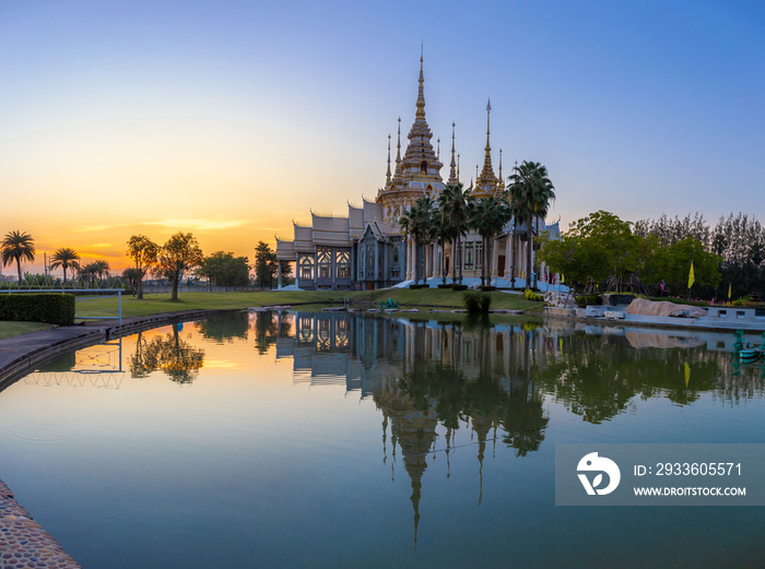 Beautiful temple at Wat Non Kum Is a famous landmark in Nakhonratchasima province Thailand in sunset time