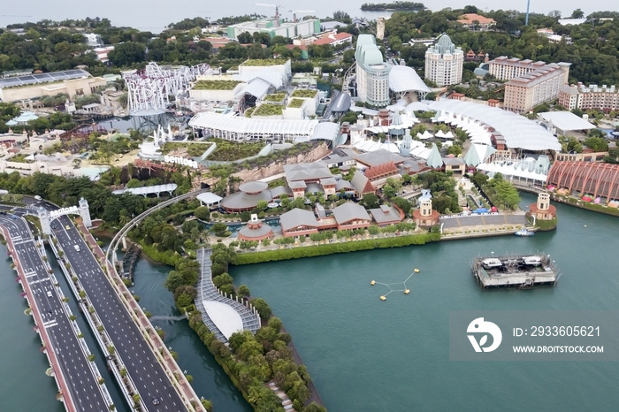 Aerial view of Sentosa Island Singapore