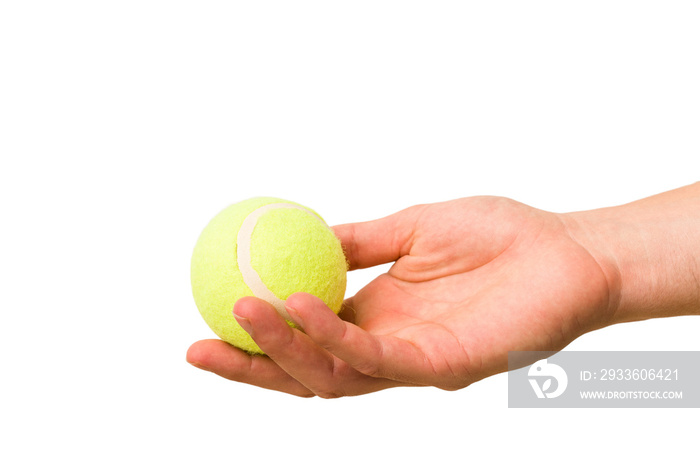 Tennis ball isolated on white background .