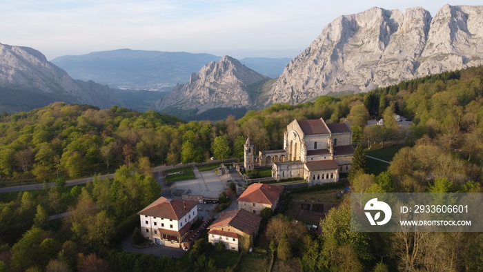 monastery or Urkiola in the mountains of Urkiola Natural Park in the Basque Country, Spain