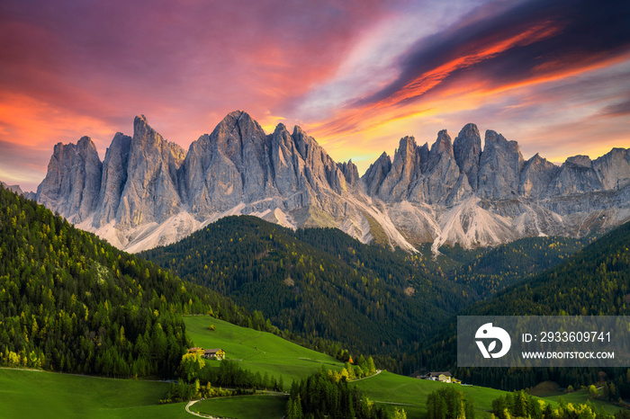 Beautiful landscape of Italian dolomites - Santa Maddalena