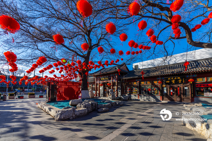 中国传统节日气氛的北京琉璃厂