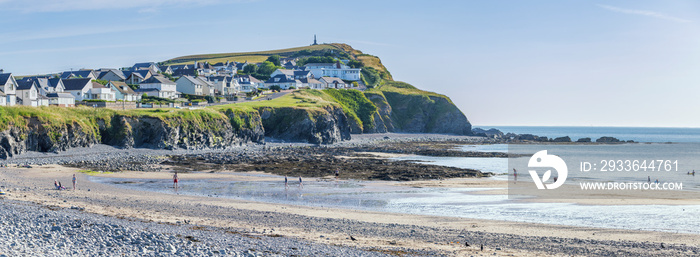 Panoramic View of Scenic Beach in Wales, UK