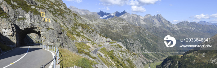 The road to Susten pass on the Swiss alps