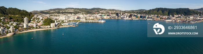 Wellington City New Zealand, Early Summer Morning Panorama