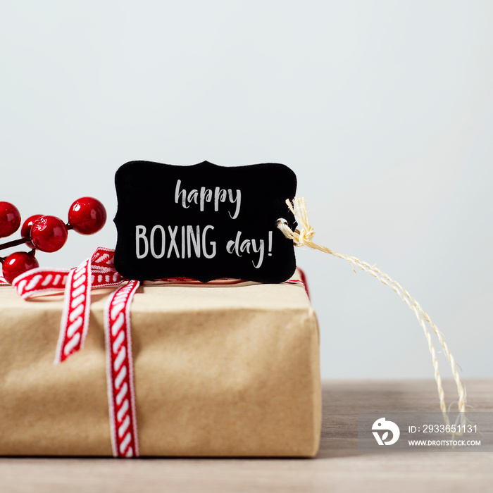 gift and text happy boxing day