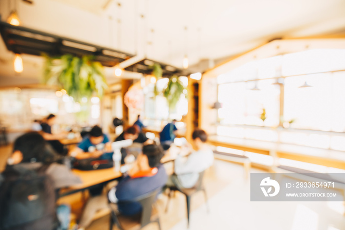 Abstract blurred defocus group of people in coffee shop