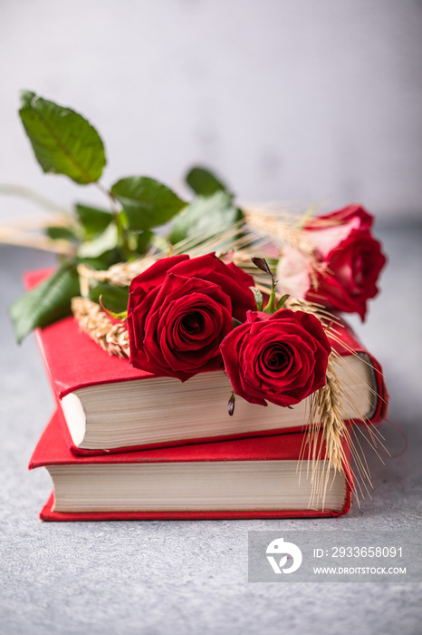 Rose and Book, traditional gift for Sant Jordi, the Saint Georges Day. It is Catalunyas version of 