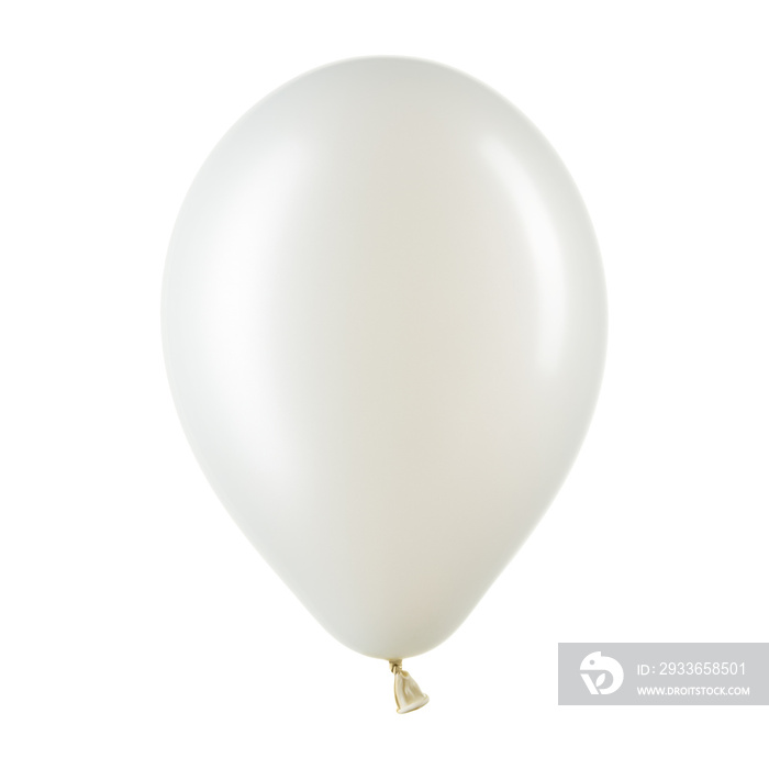 Single white helium balloon, element of decorations