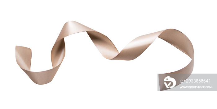 Golden wavy ribbon for design ornament