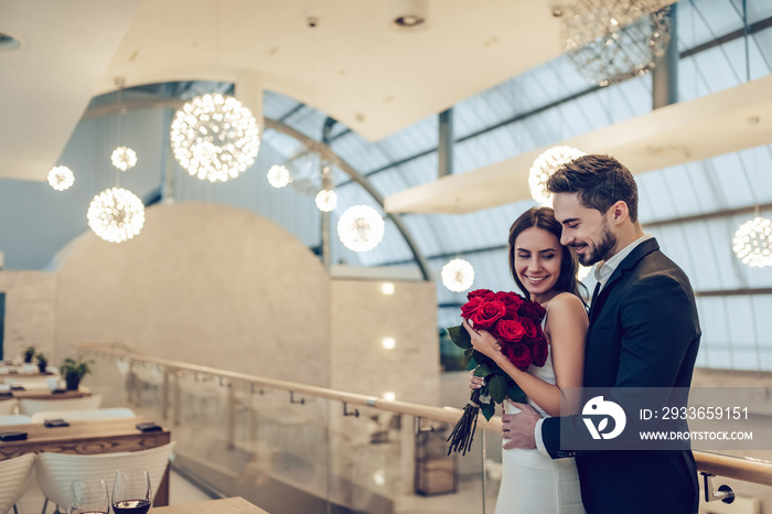 Romantic couple in restaurant