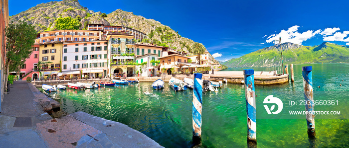 Limone sul Garda turquoise harbor panoramic view