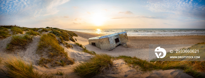 coucher de soleil vu des dunes