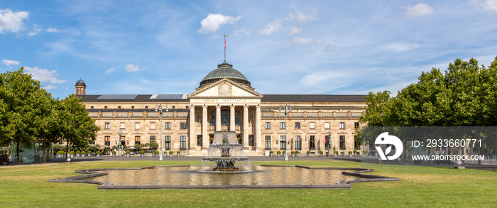 famous facade of  the casino in Wiesbaden