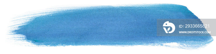 inked watercolor strip on paper blue