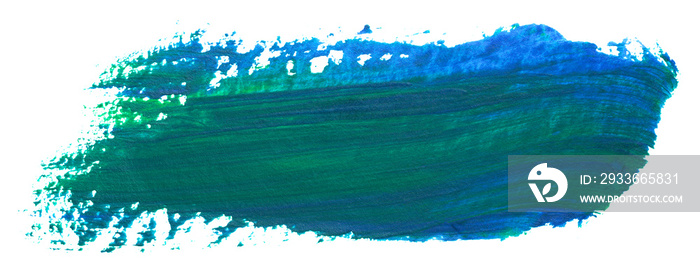 acrylic spot blue with green brush stroke embossed