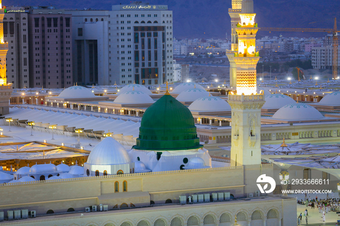 Prophet Mohammed Mosque, Al Masjid an Nabawi - Umra and Hajj Journey at Muslim`s holy lands