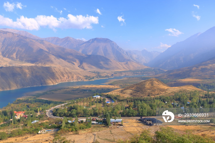 Charvak water reservoir near Tashkent in Uzbekistan