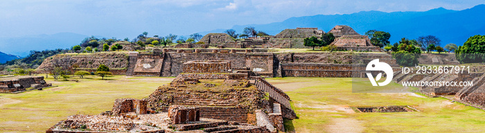 View on Panorama Of Sacred Site Monte Alban In Mexico