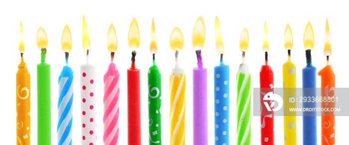 Birthday candles, isolated on white