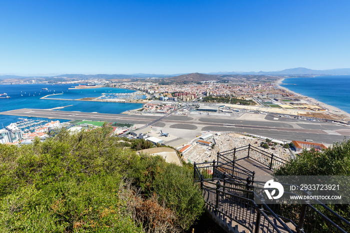 Gibraltar Flughafen Airport Übersicht von oben Urlaub Spanien