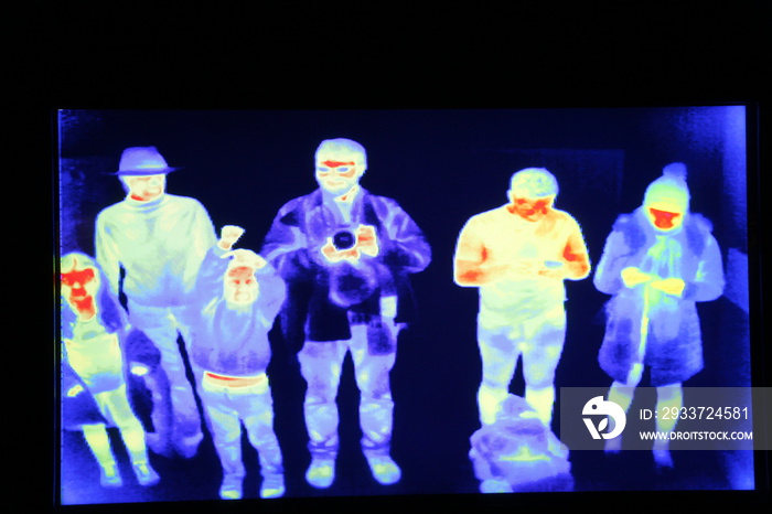 group of people in thermal imaging