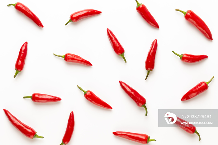 Chili or chilli cayenne pepper isolated on white background cutout.