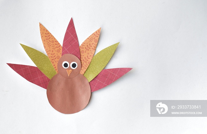 Cute Thanksgiving Turkey Craft for Kids Paper Art Project for Children Fun Fall Activity Colorful Cr
