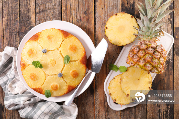 homemade pineapple pie- top view