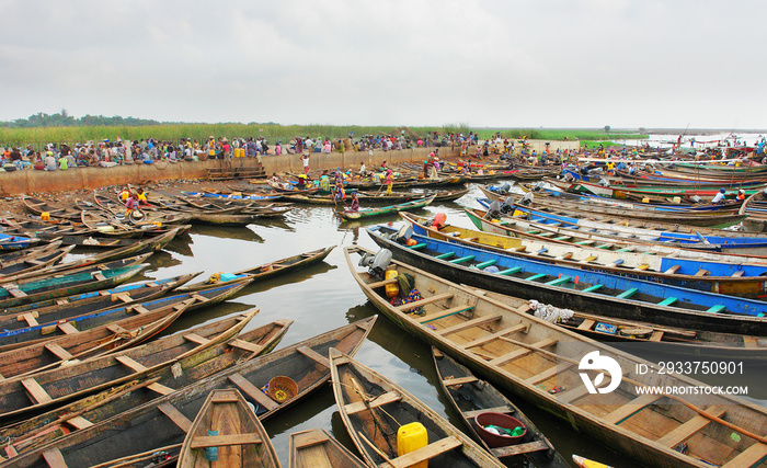 Lake village Ganvie on Lake Nokoué near Cotonou, Benin