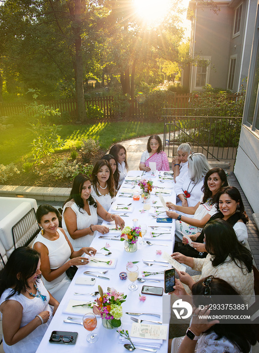 Group of women enjoying a dinner party