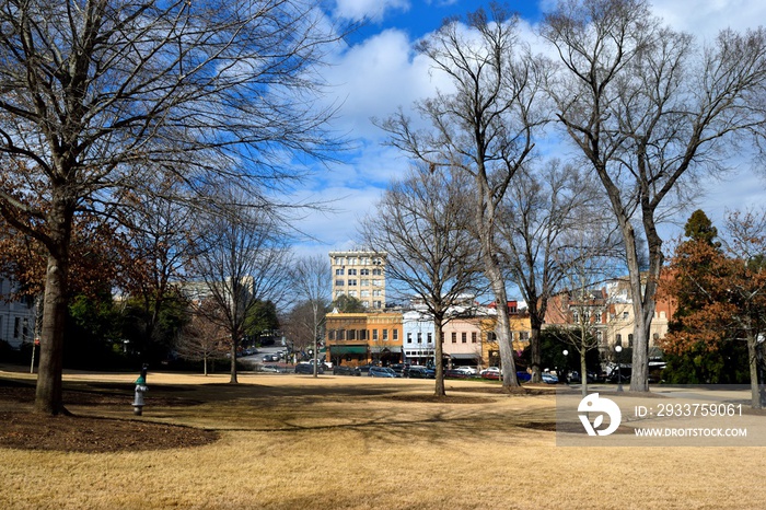 University of Georgia campus with the city of Athens in the backgrounf