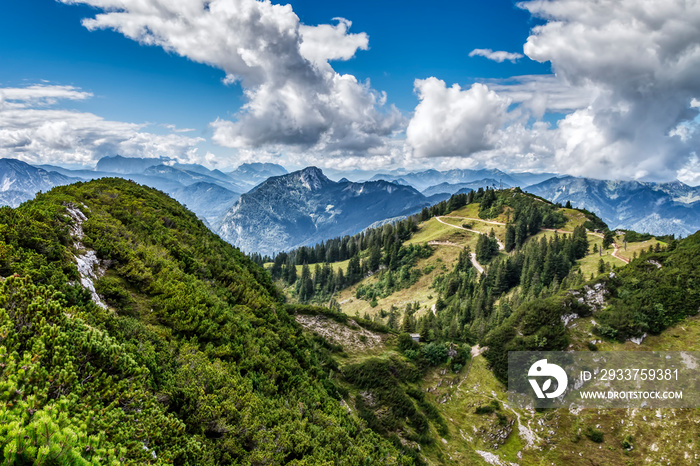 Blick vom hinteren auf den vorderen Rauschberg (bei Ruhpolding)