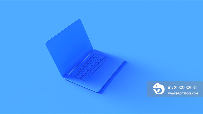 Blue Laptop 3d illustration 3d render