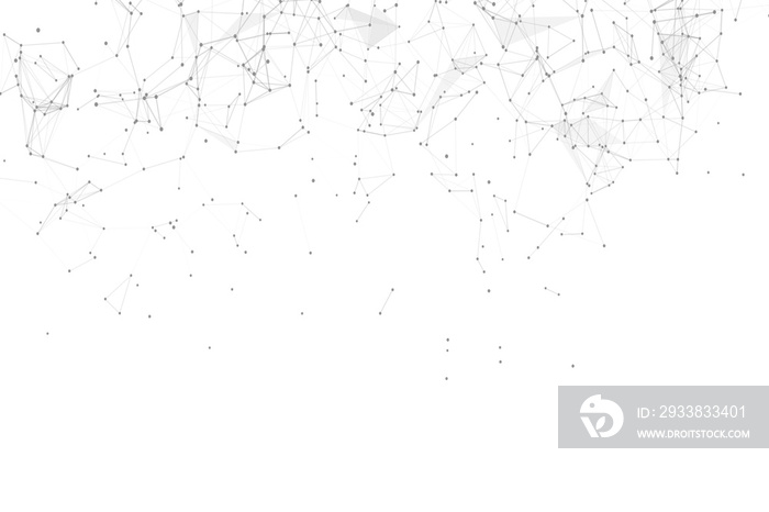 Abstract plexus network connection systems with dots and connecting lines .