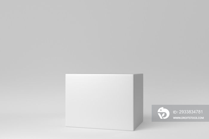 白色背景上的白色立方体。最小概念。3D渲染。