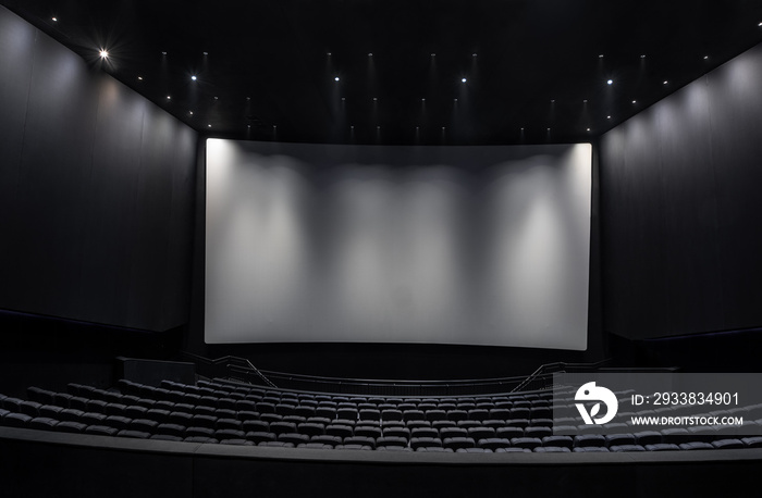 黑色影院白色宽屏和观众席