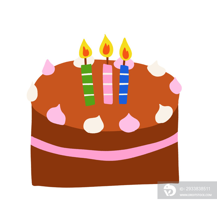 Cake with candles birthday celebrations illustration