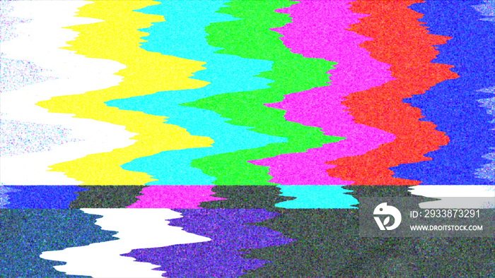 Glitch noise distortion of broken video image background, VHS effect, glitch digital color pixel noi