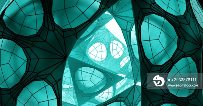 abstract 3d background wireframe stained glass translucent