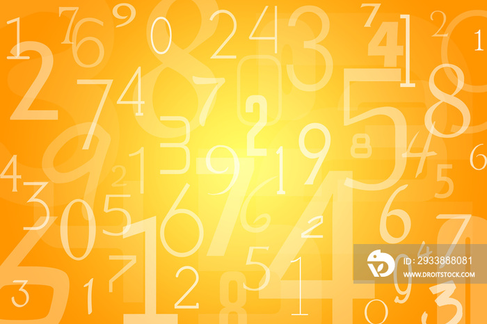 Yellow organge numbers background