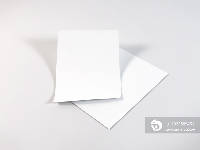 Flyer Paper 3D Illustration Mockup Scene