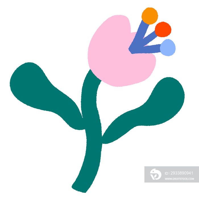 Colorful folk floral illustration