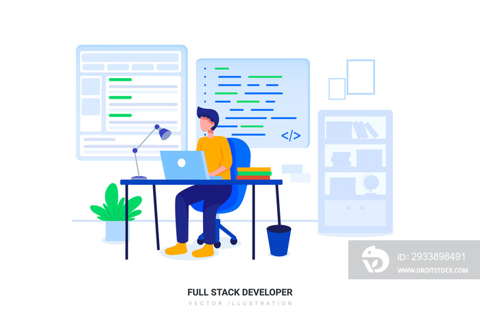 Full Stack Developer Illustration Concept