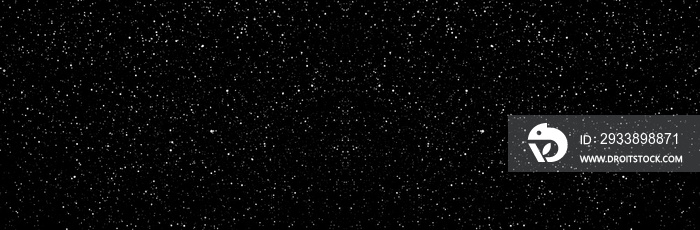 Chaotic white star bokeh on a isolated black background. falling blurry bokeh snow overlay, starry s