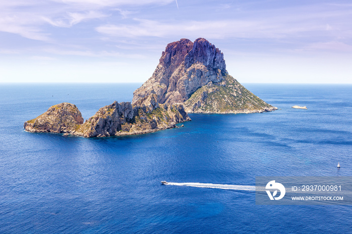 Es Vedra Felsen Insel Ibiza Spanien Reise Meer Boot Mittelmeer Urlaub